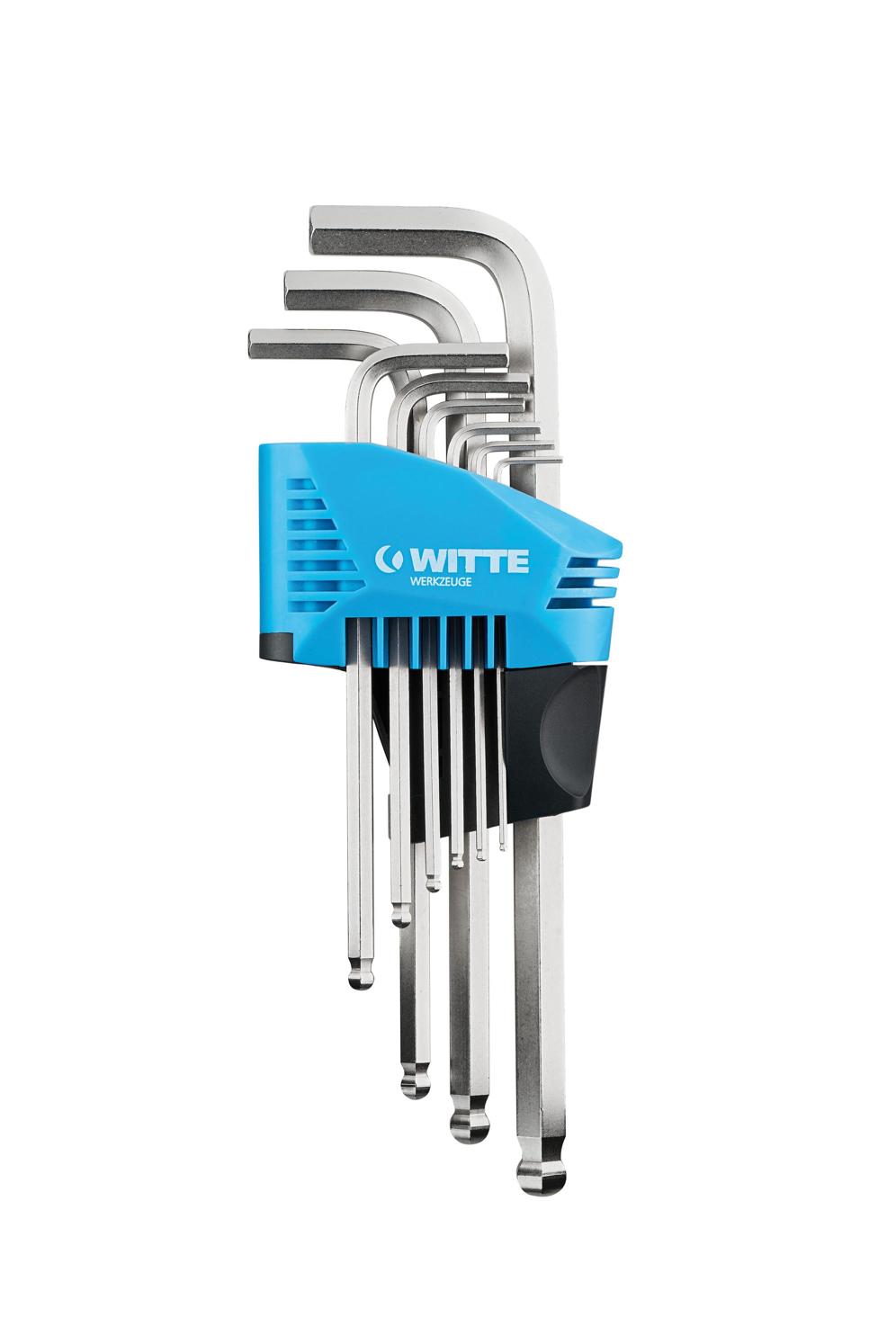 Juegos de llaves hexagonal-bola acodadas 1,5-10,0, 9 piezas